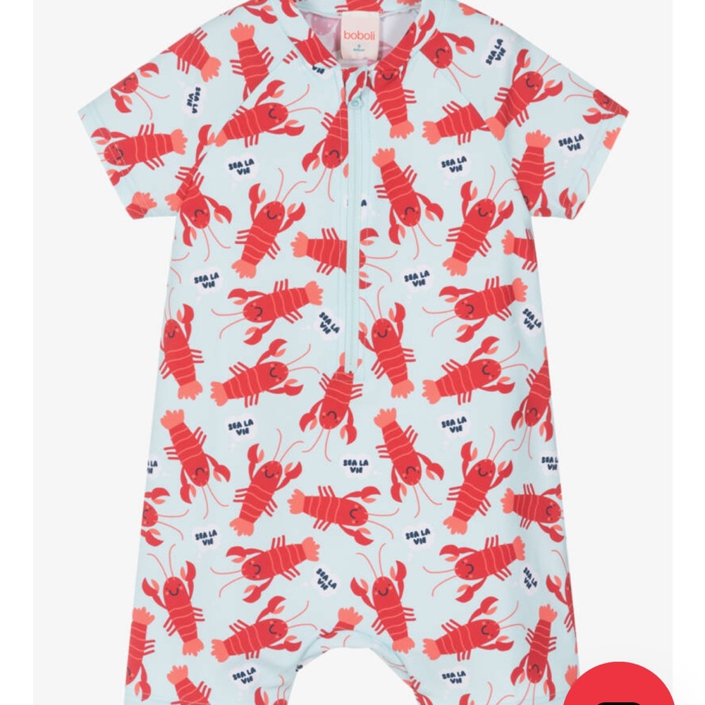 BOBOLI BOYS BLUE LOBSTER SWIM ROMPER